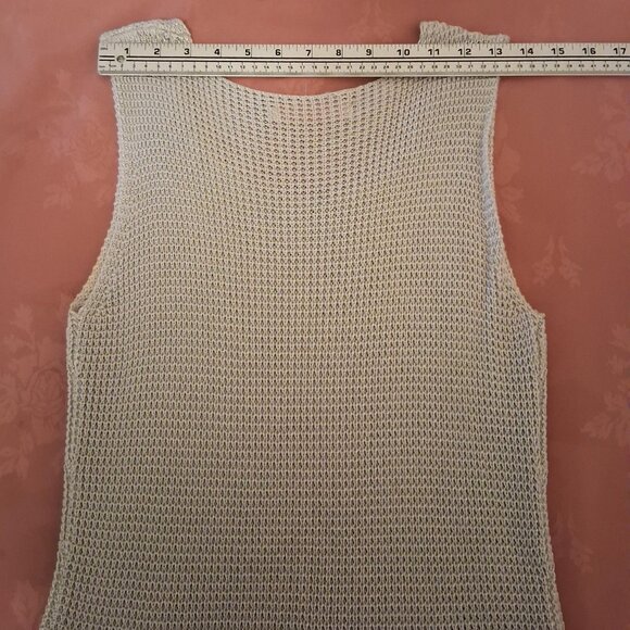 NEW Soft Stretch Cardigan Knit Silver Camisoles Tank Top Sleeveless Sweater Tops - Picture 10 of 12
